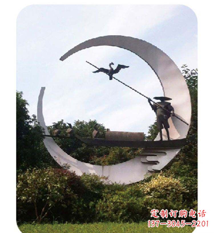 海南精致美观的不锈钢鸬鹚雕塑