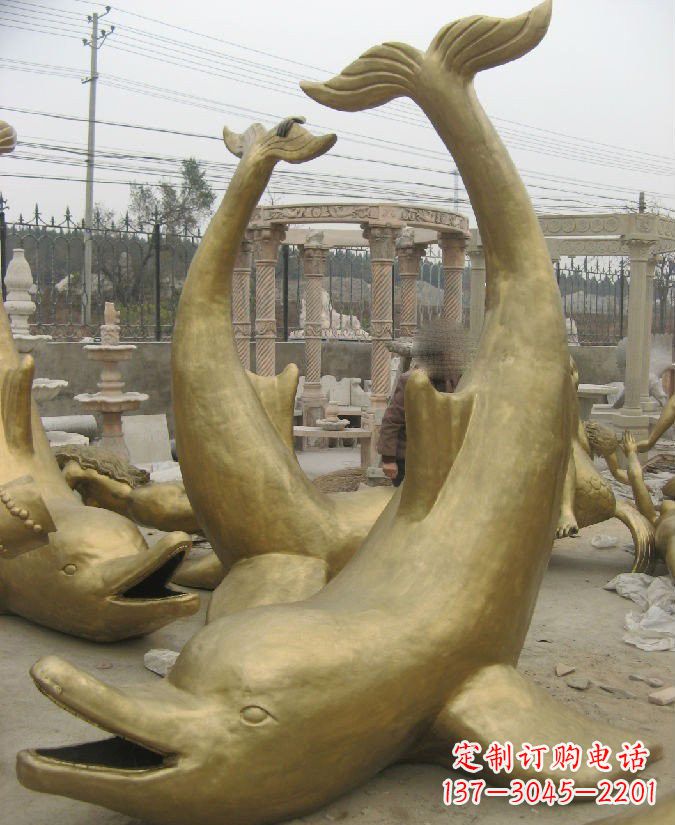 海南海豚铜雕 精美装饰
