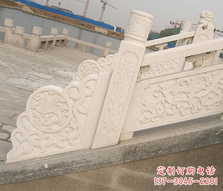 海南汉白玉精美园林栏板雕塑