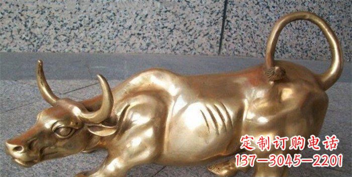 海南公园华尔街牛动物铜雕