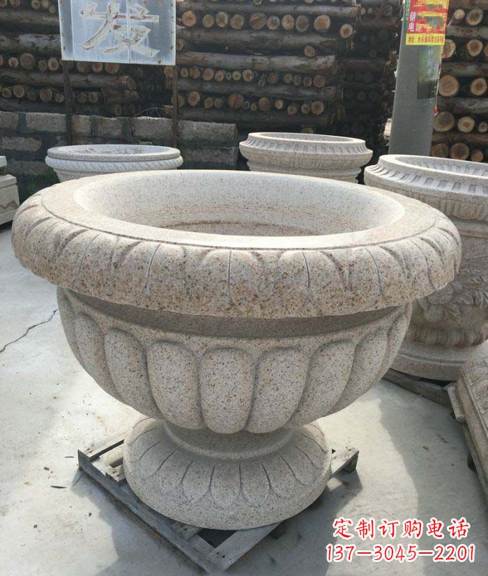 海南高质量大理石花盆石雕