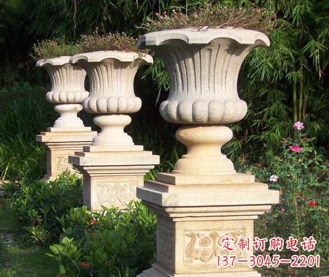 海南高质量大理石花盆石雕