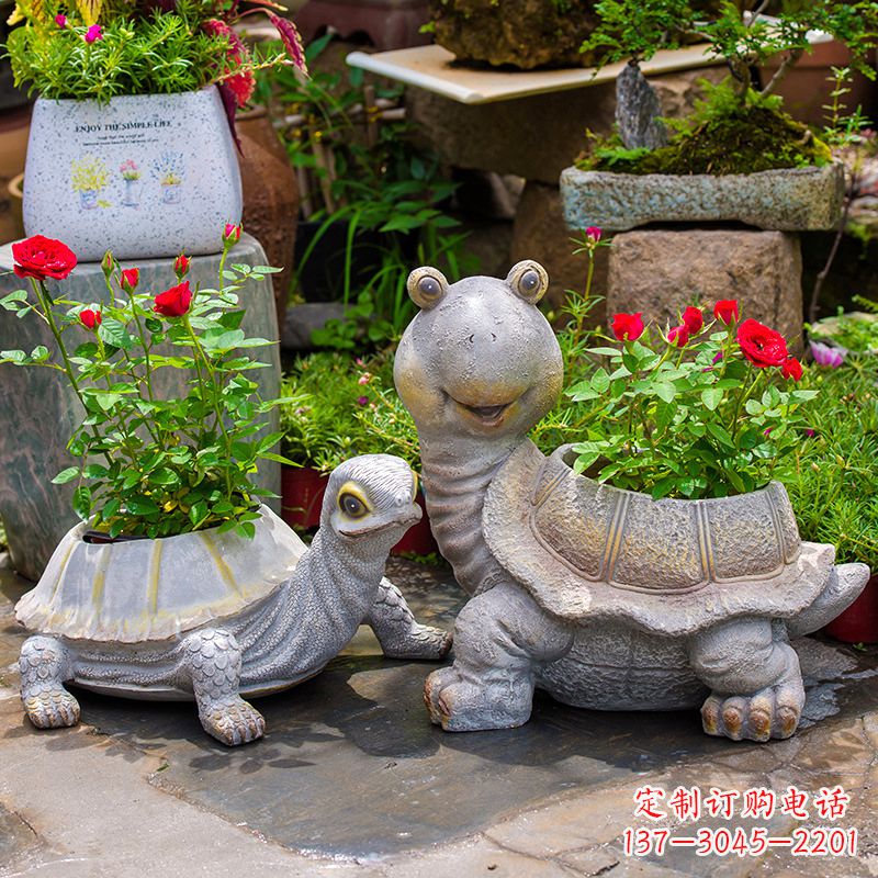 海南铸铁乌龟花盆雕塑