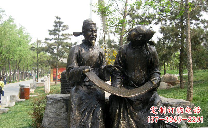 海南传承经典,定制古典唐代人物小品铜雕