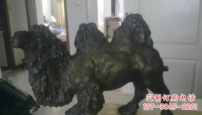 海南室外骆驼铜雕塑，为公园景观增添美感