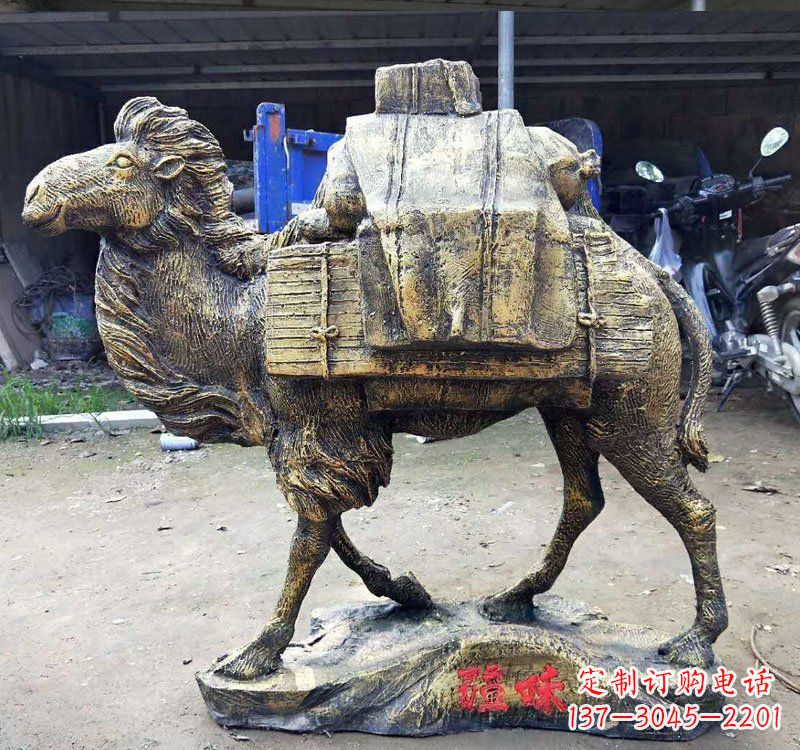 海南新颖华丽的骆驼铜雕定制