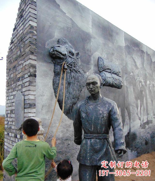 海南清朝人物骆驼雕塑