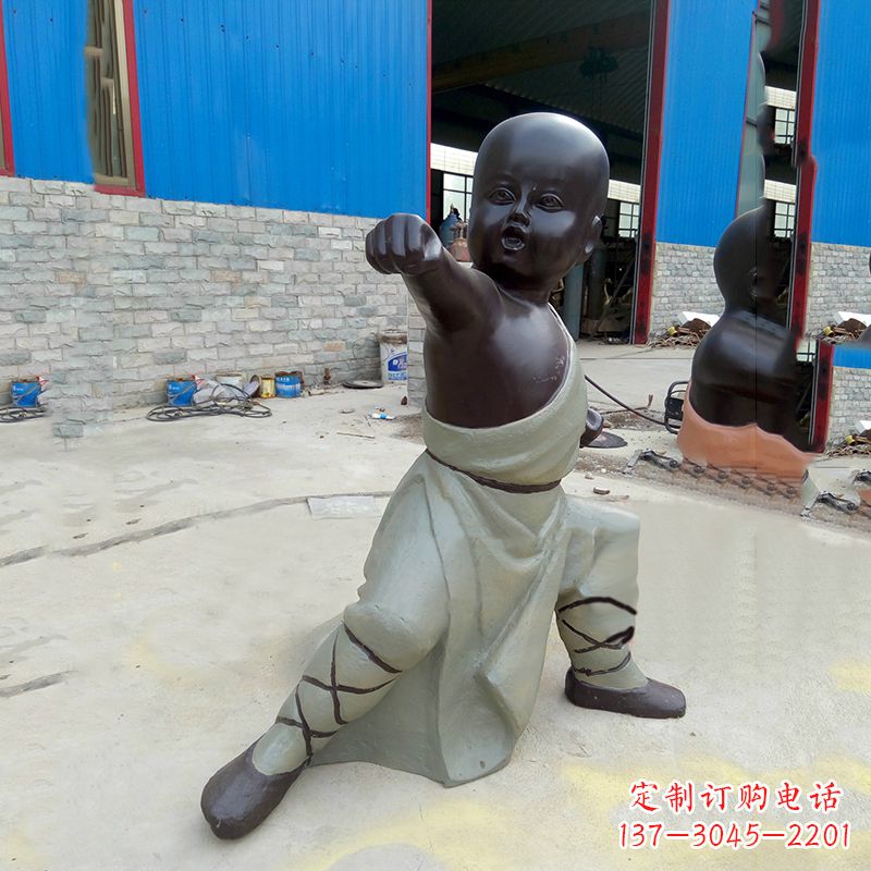 海南功夫和尚铜雕塑