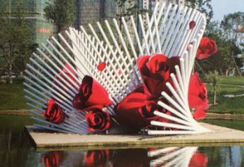 海南玫瑰之美，不锈钢艺术雕塑
