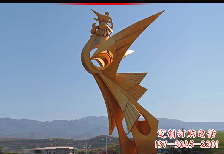 海南中领雕塑凤凰抽象雕塑11英寸