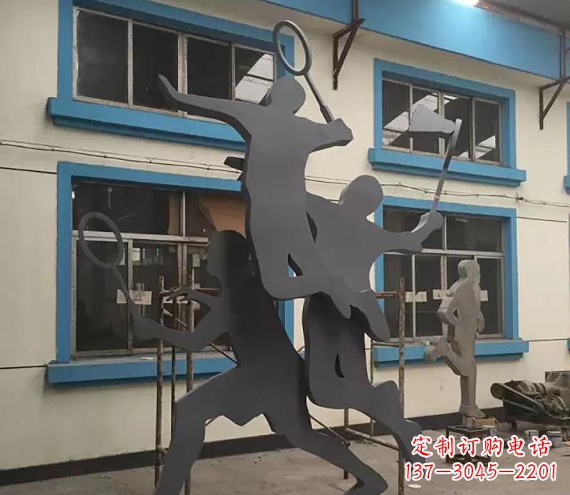 海南不锈钢羽毛球运动雕塑