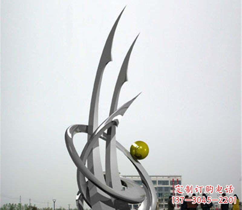海南广场不锈钢帆船抽象雕塑