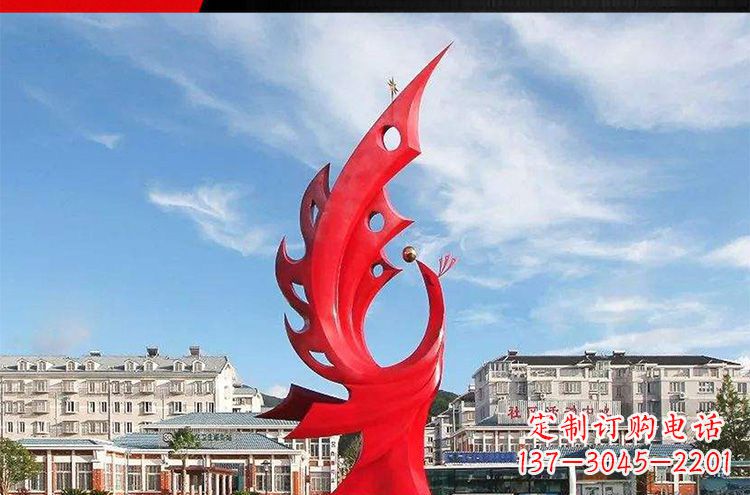 海南高雅大气的不锈钢凤凰雕塑