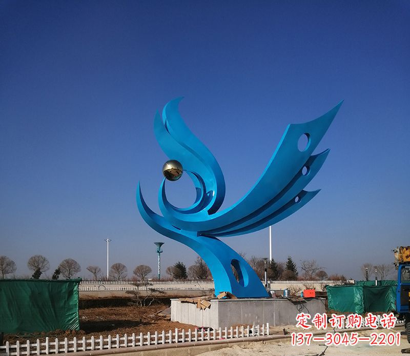 海南广场不锈钢凤凰雕塑