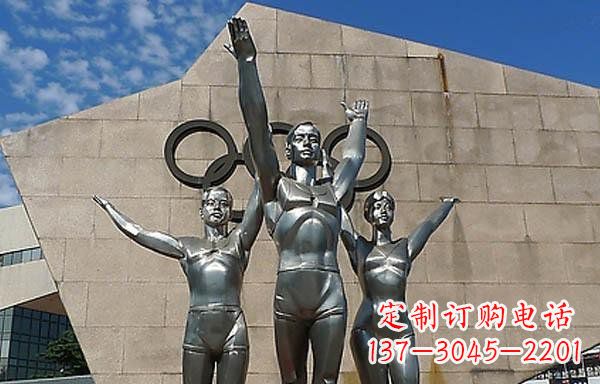 海南中领雕塑|不锈钢运动员雕塑