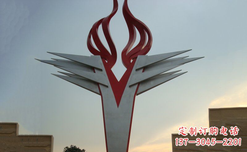 海南广场火炬不锈钢雕塑_1