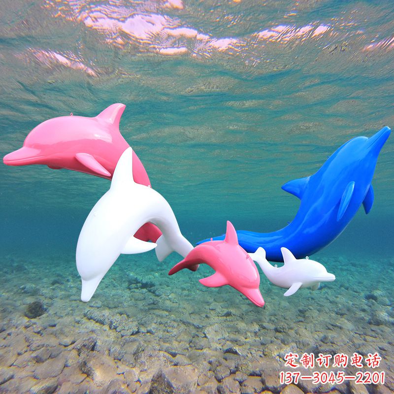 海南海豚玻璃钢彩绘雕塑–彰显唯美与深情