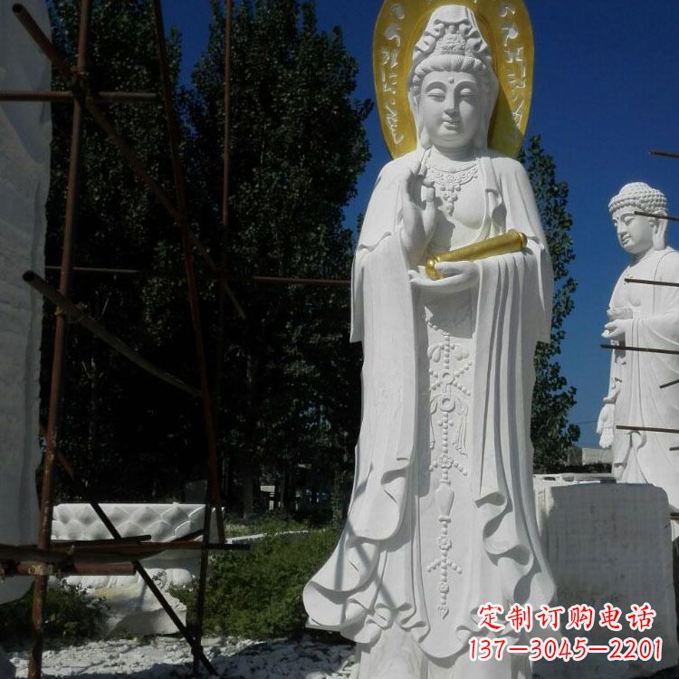 海南汉白玉石雕佛像石头观音