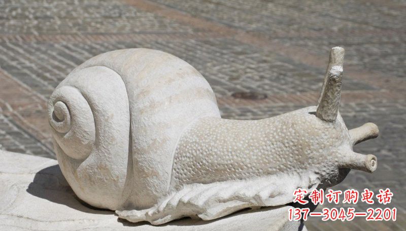 海南汉白玉蜗牛动物石雕