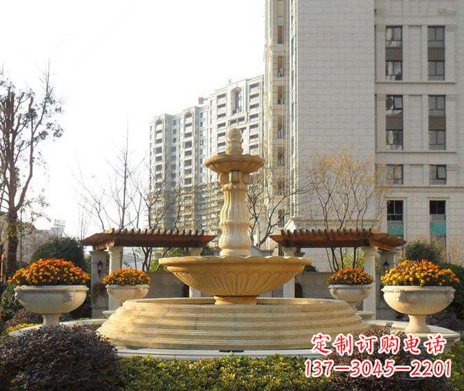 海南多层喷泉石雕,一个非凡的视觉盛宴