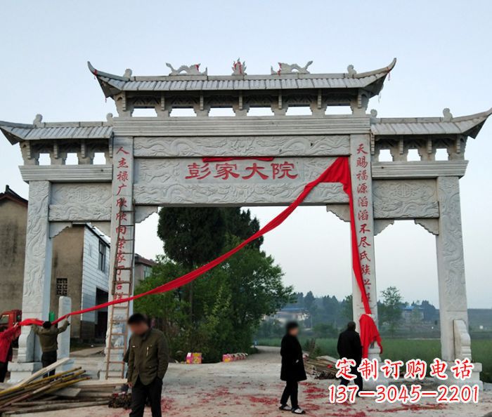 海南中领雕塑:牌坊石雕精美纷呈