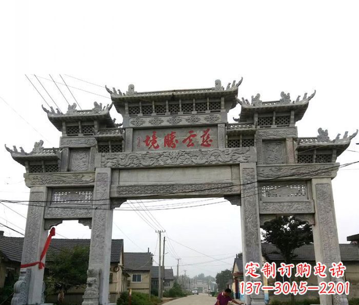 海南景区三门石雕牌坊 (6)
