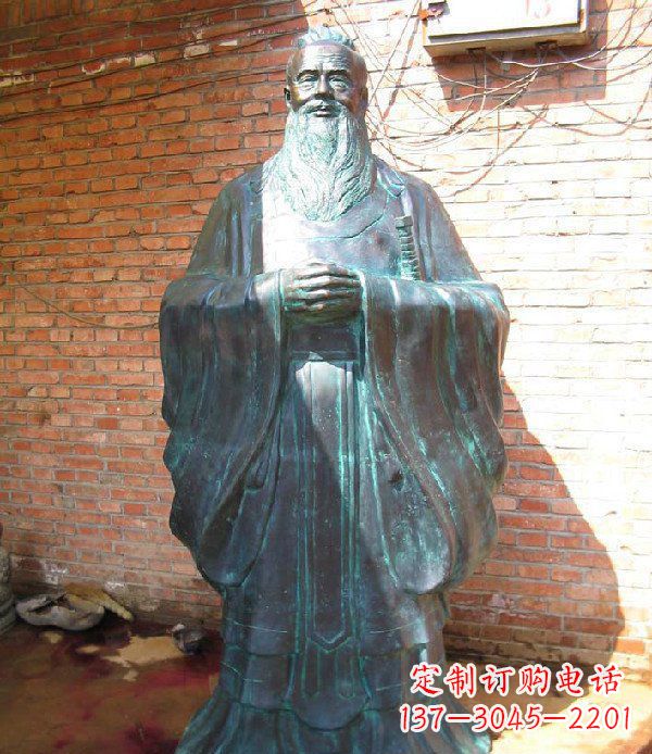 海南老子校园历史名人铜雕,给您的经典力量