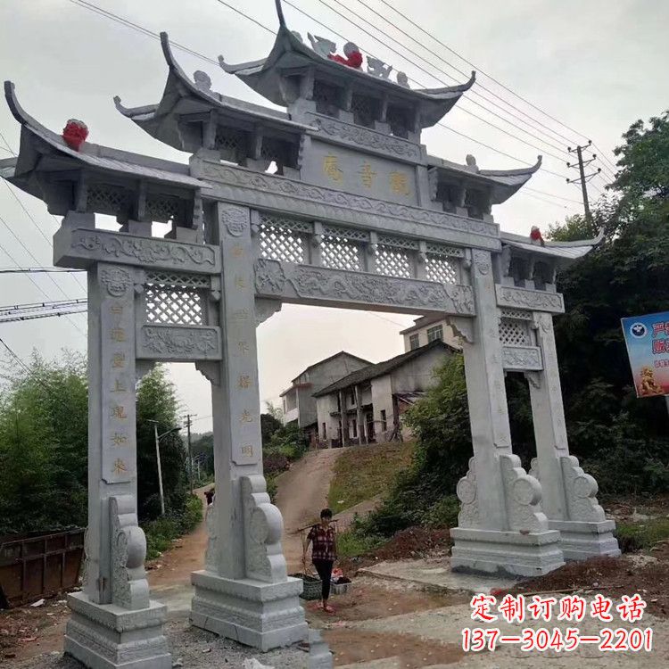 海南领雕塑-专业的石牌坊雕塑定制