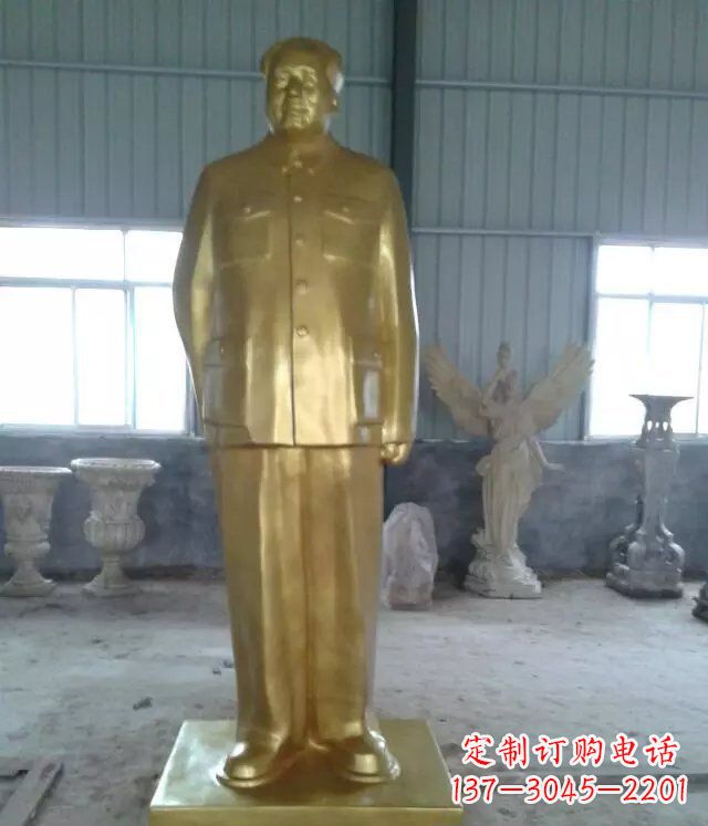 海南优雅的毛主席玻璃钢仿铜人物雕塑