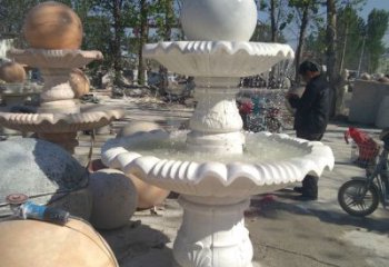 海南汉白玉风水球，高端定制雕塑