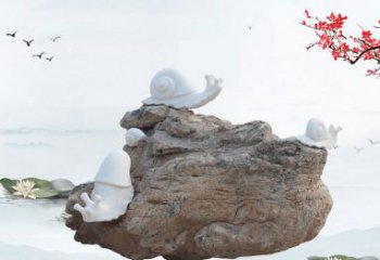 海南高雅而令人惊叹的汉白玉蜗牛雕塑