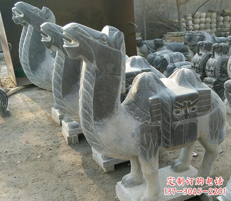 海南青石骆驼雕,把动物活灵活现