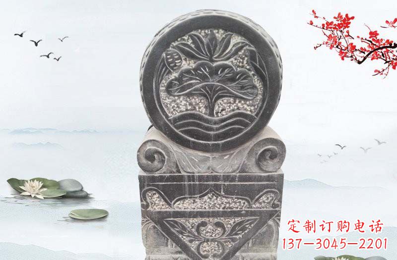海南传统工艺的石门墩雕塑