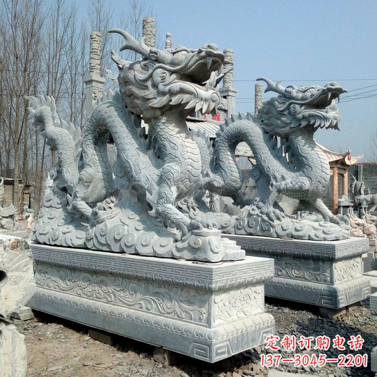 海南青石龙雕塑(一对)