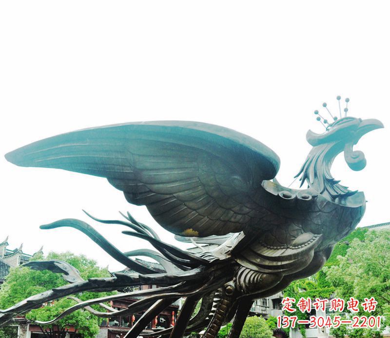 海南青铜凤凰雕塑,传承古典魅力