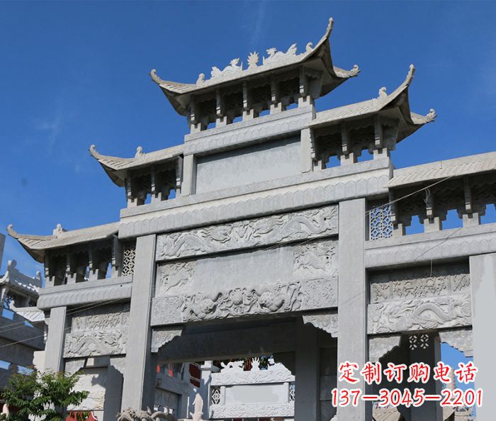 海南定制牌坊石雕,纪念无价的美好记忆