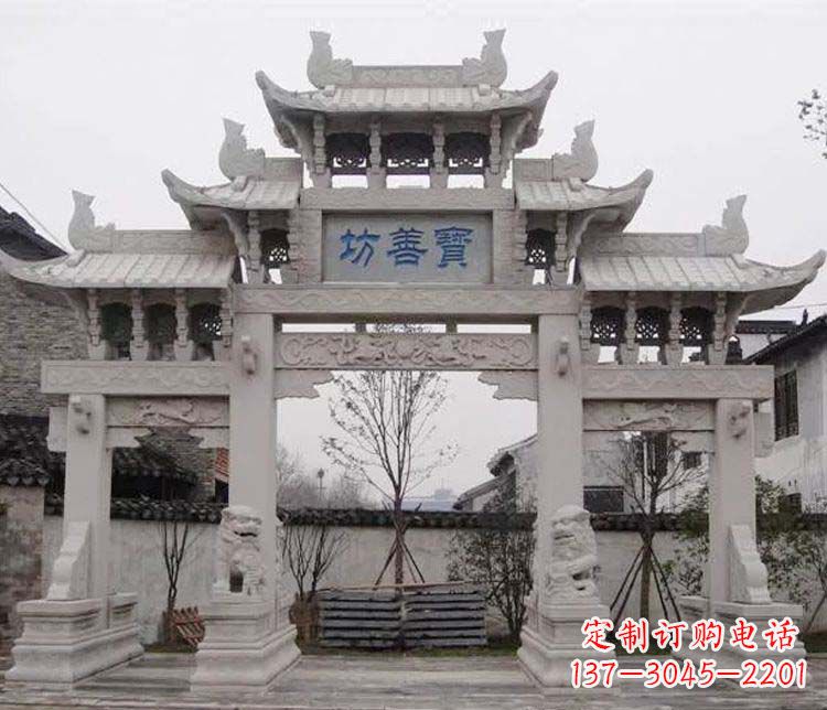 海南领雕塑:精美石牌坊石雕艺术品