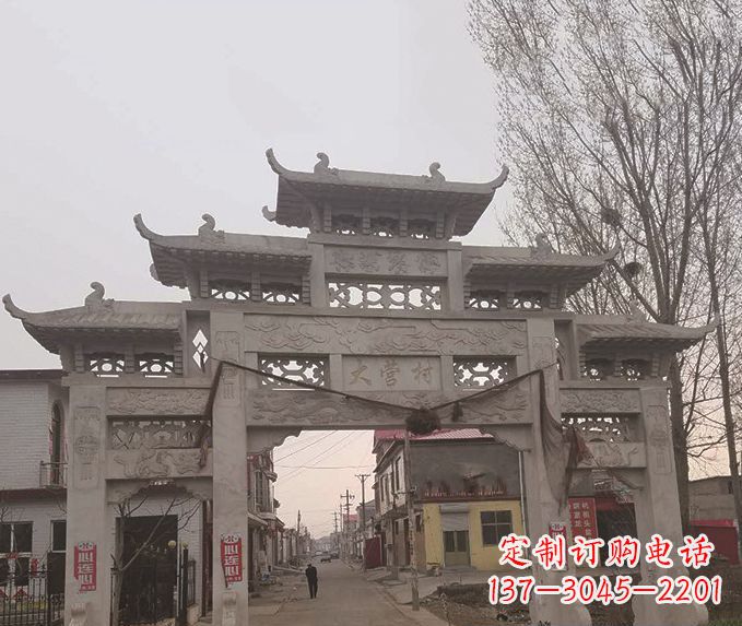 海南精美牌坊石雕,定制精美属于您的雕塑