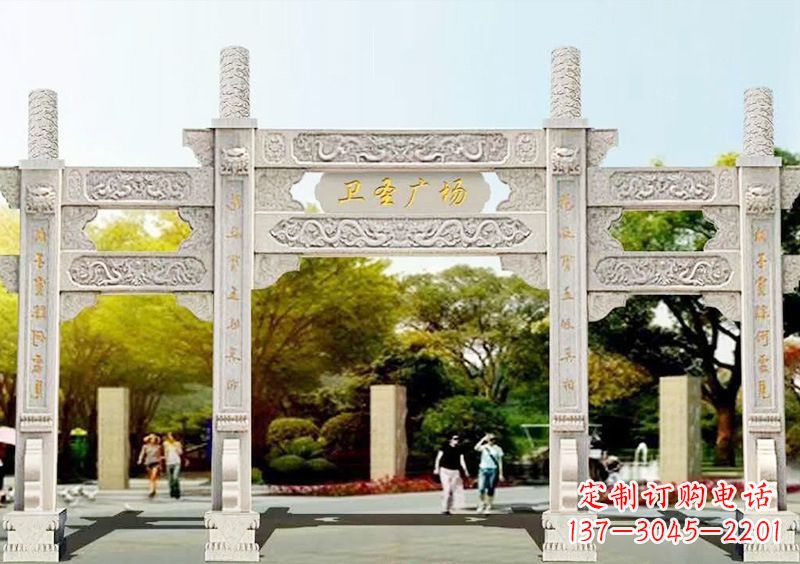 海南石雕牌坊雕塑,尊贵而独特