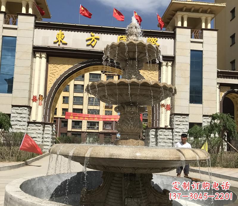 海南石雕小区大型喷泉雕塑
