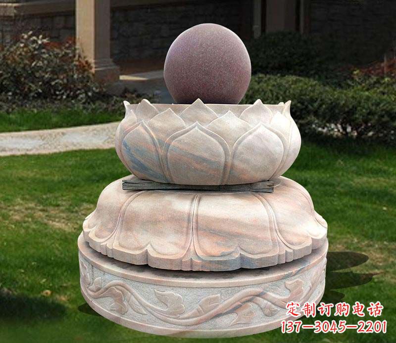 海南石雕小区风水球雕塑