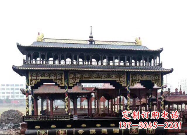 海南双层方形铜香炉