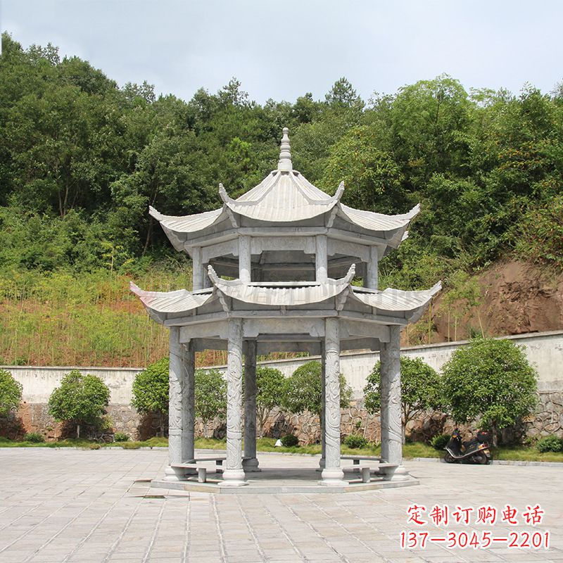 海南双层庭院石凉亭