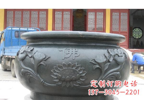 海南水缸寺庙铜雕 (2)