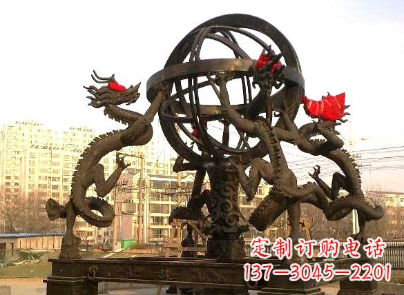 海南四龙戏珠城市景观铜雕
