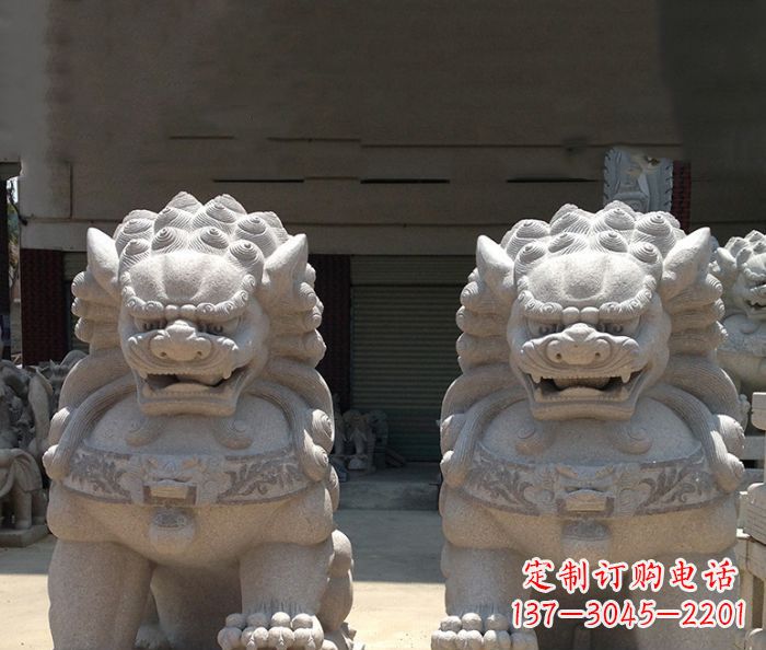 海南寺庙景观仿古镇宅石狮子