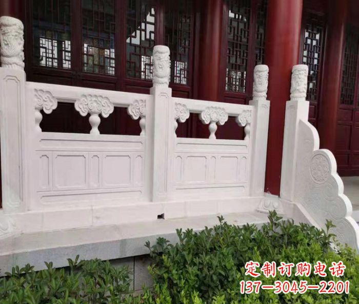 海南寺庙景观汉白玉石浮雕栏板 (3)