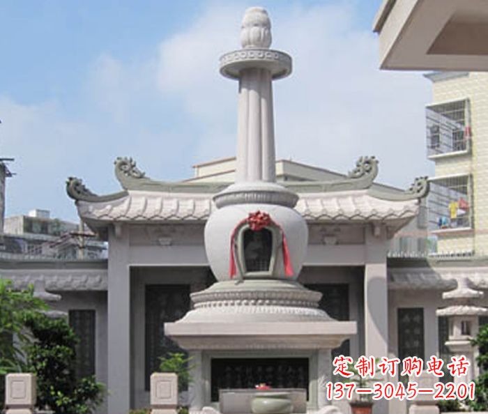 海南寺庙景观舍利塔石雕 (4)