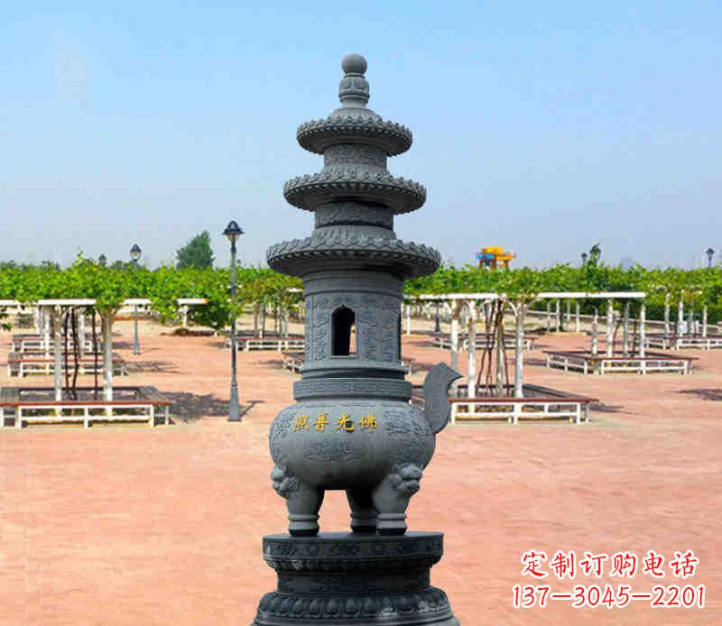 海南寺庙塔铜雕香炉