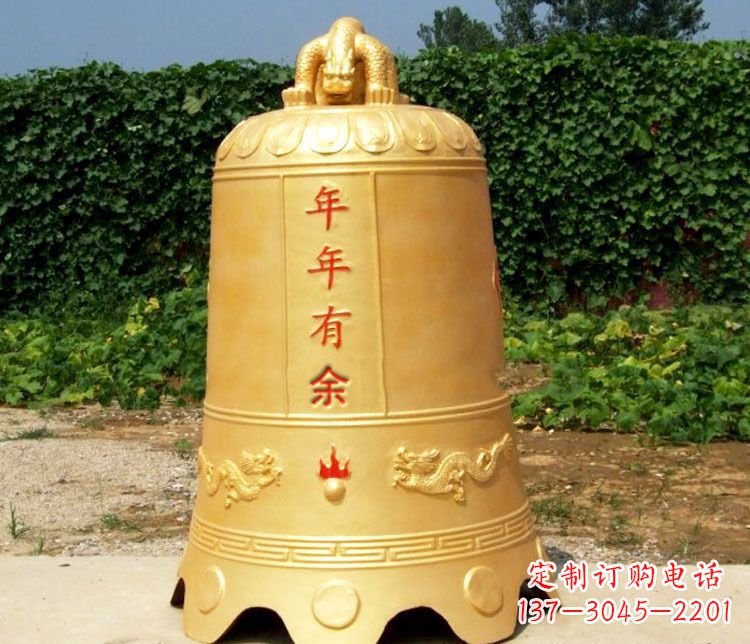海南寺庙铜钟雕塑 (2)